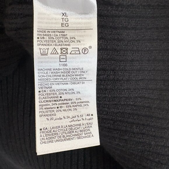 Old Navy Square Neck Rib Knit Cozy Sweater Pullover Long Sleeve Black Size XL - Picture 5 of 5